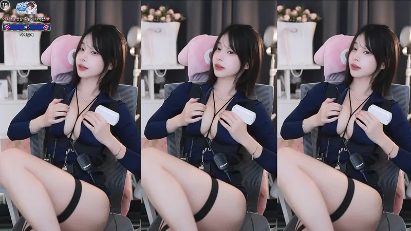 귀여운 BJㅎㄹ짱 노브라 노템 폴리스 코스프레