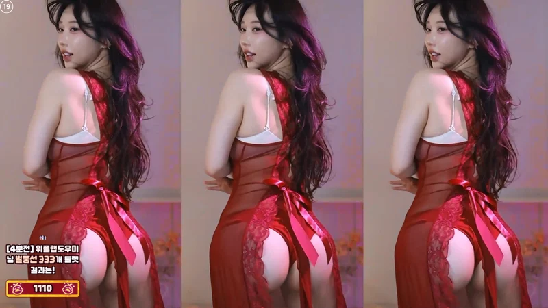 섹시한 빨간 시스루 은꼴 엉덩이 BJㄱㄹㄹ영